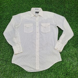 Vintage 80s Western Button Shirt Large 21x30 Disco Hippie